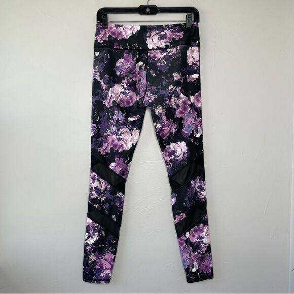 FABLETICS Purple Floral Gaviota Leggings Activewear Athletic Yoga Running Gym - Picture 5 of 8
